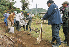松代の離山を緊急避難場所に